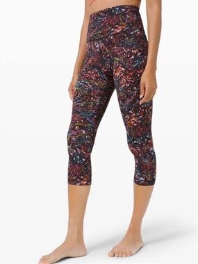 FINAL SALE Lululemon Align Crop *21" Foliage Overlay Multi